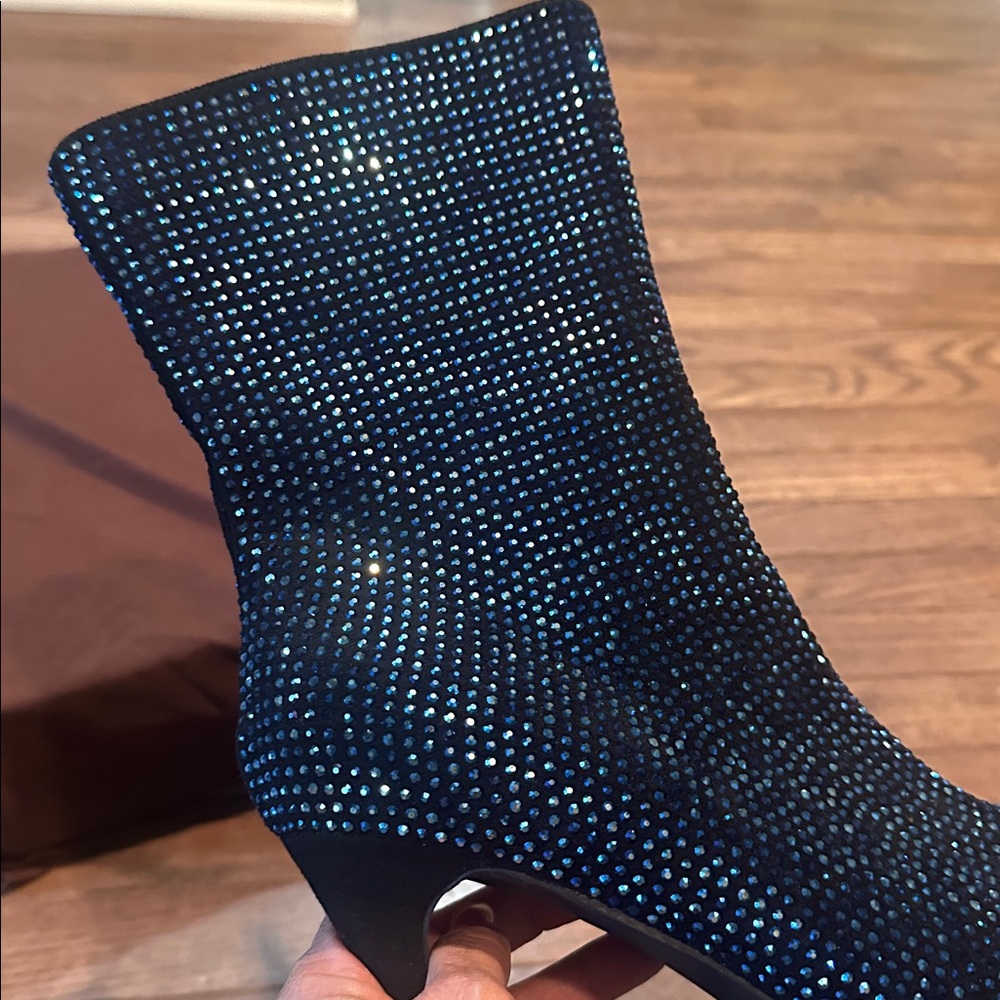 Elegant Blue Rhinestone Women's Boots